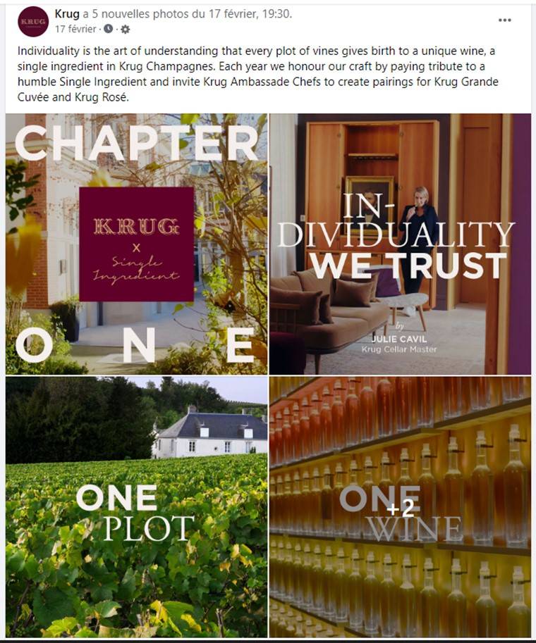 Krug Single Ingredient - Pré campagne Facebook